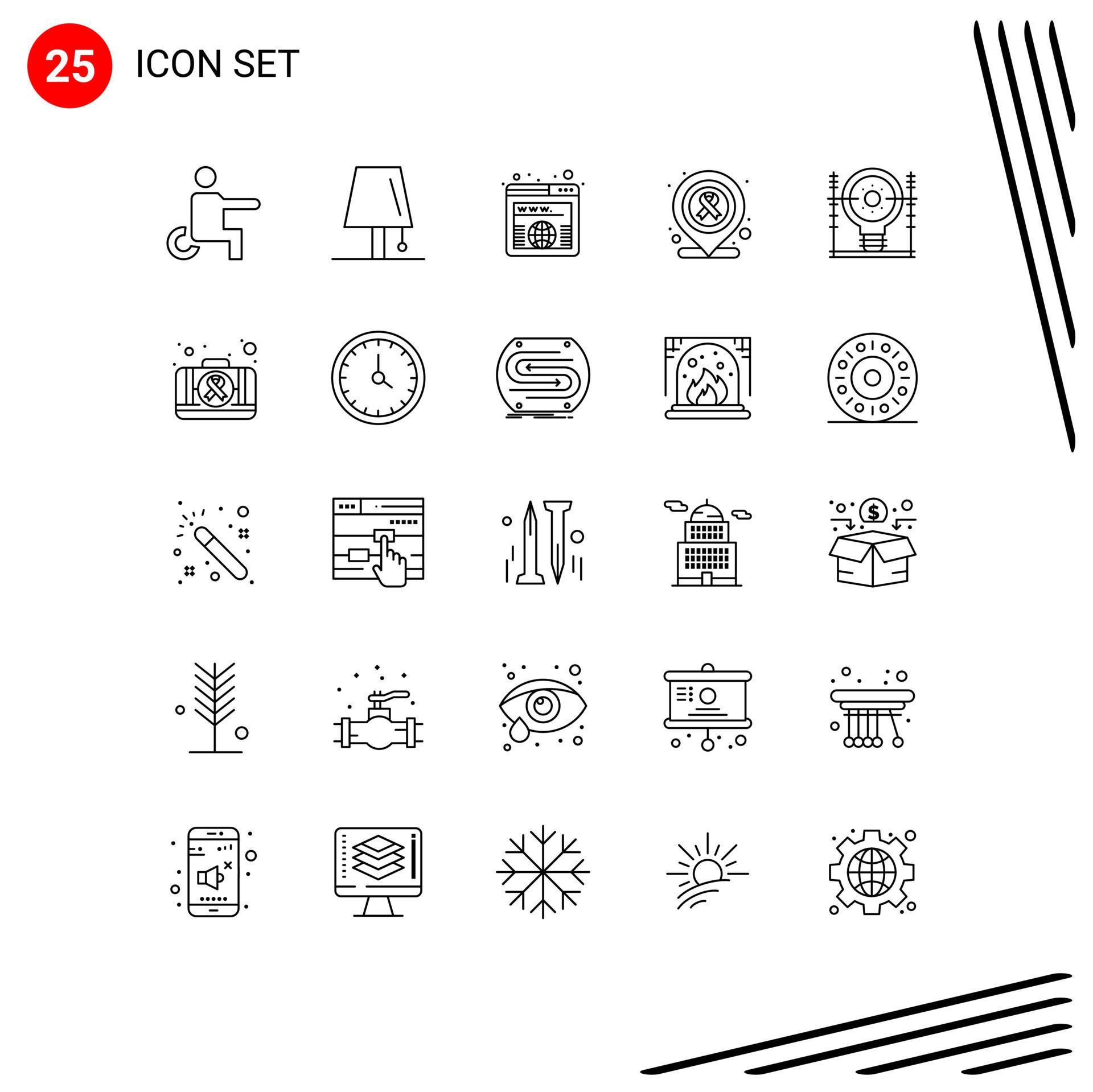 25 Universal Line Signs Symbols of energy medical lightning location