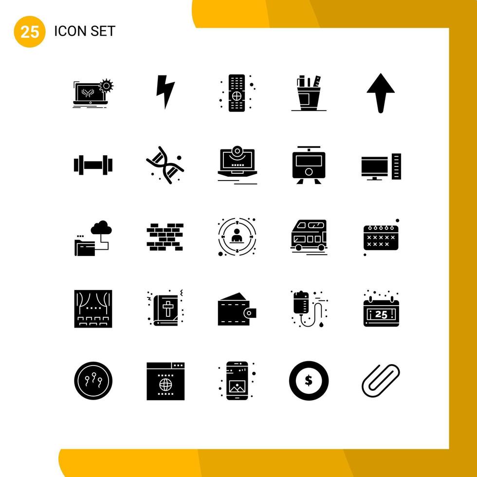 25 iconos creativos signos y símbolos modernos de herramientas suministros control organizador escritorio elementos de diseño vectorial editables vector