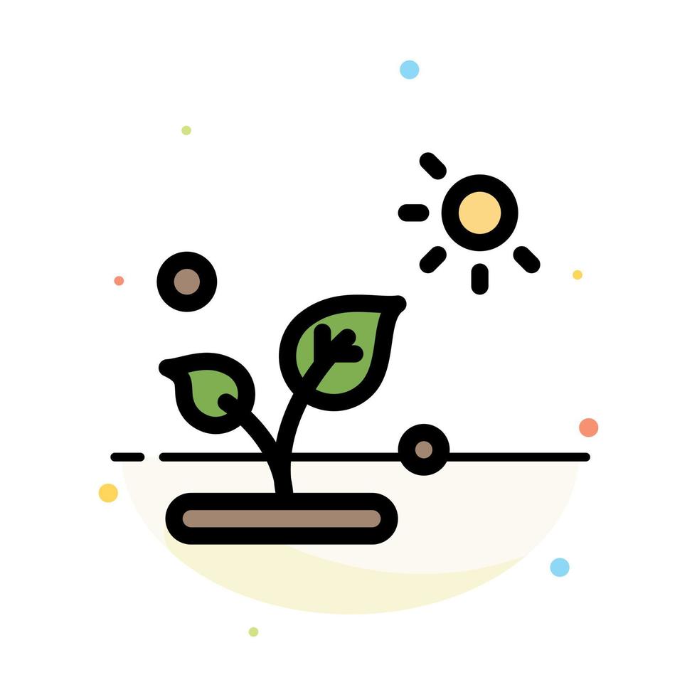 Biology Plant Science Sun Abstract Flat Color Icon Template vector