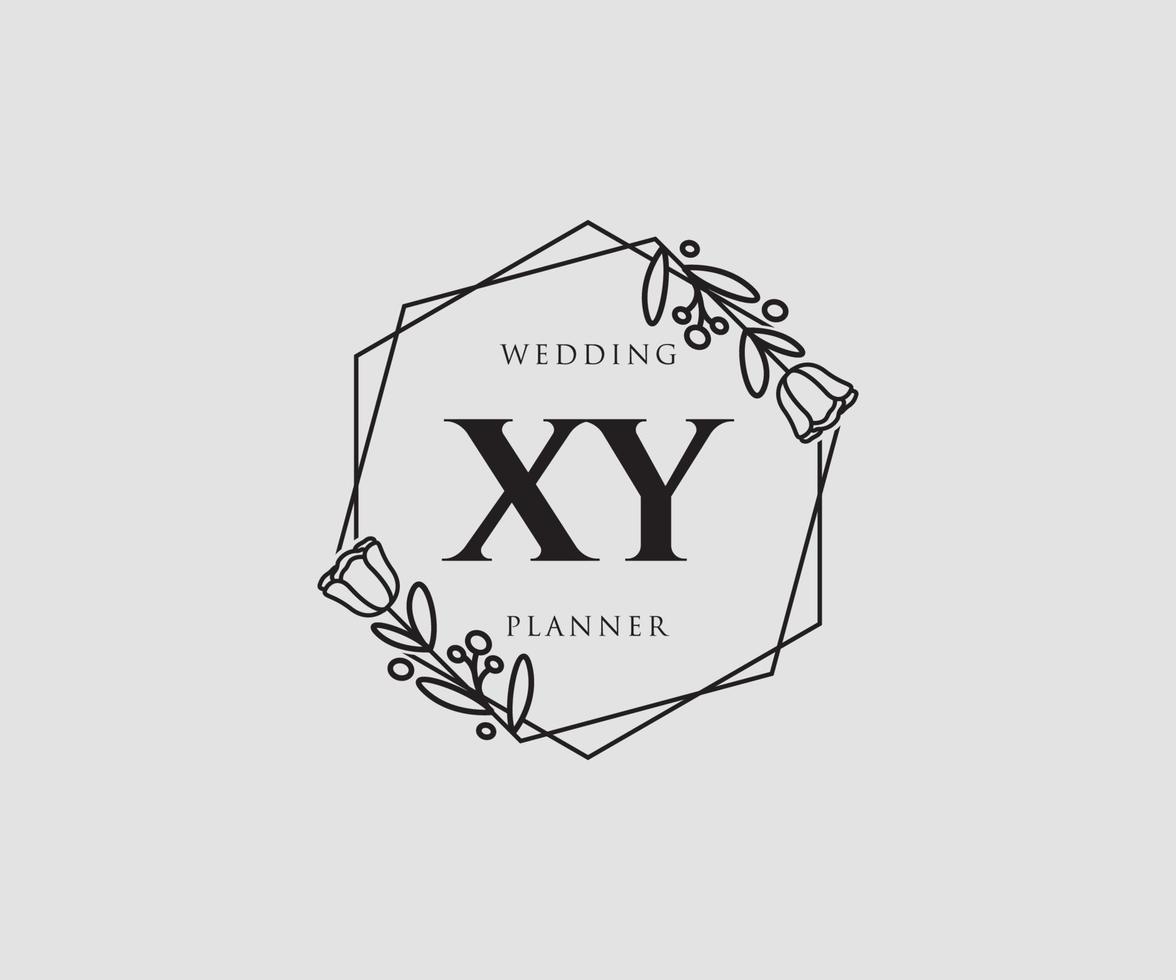 Initial XY feminine logo. Usable for Nature, Salon, Spa, Cosmetic and Beauty Logos. Flat Vector Logo Design Template Element.