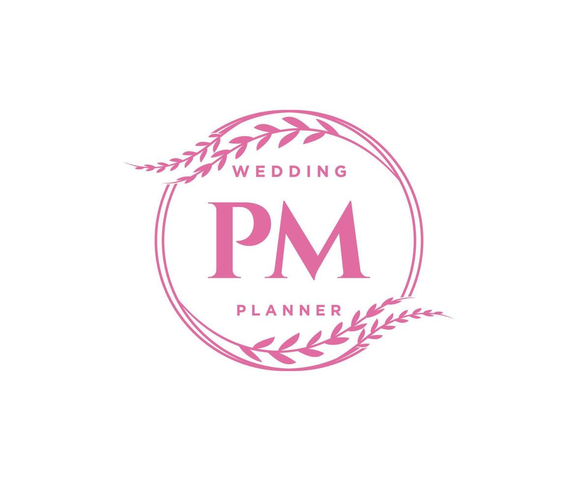 wedding monogram pm logo design