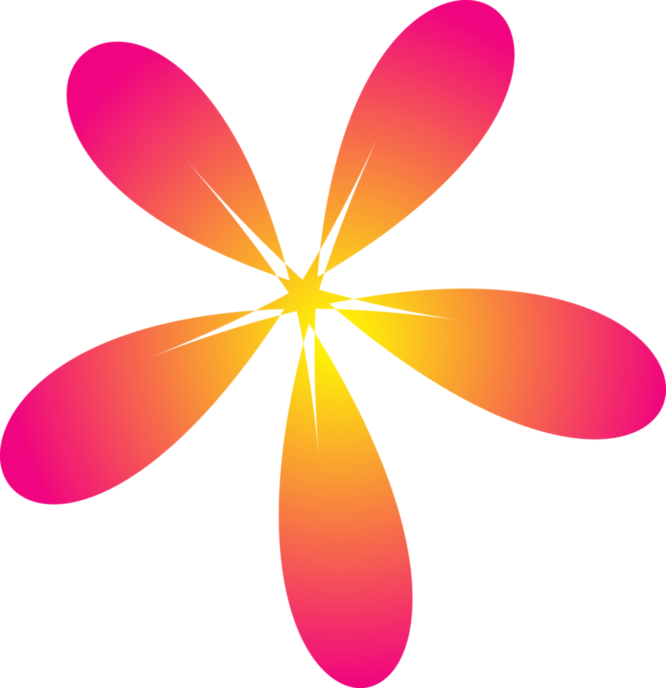 bloem met kleurrijk roze-geel verloop, element voor decoratie, PNG formaat het dossier
