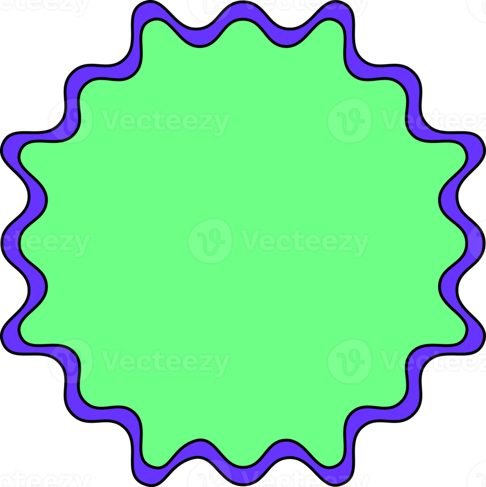 étiquette autocollante badge vierge de couleur vert-violet, élément de décoration, fichier au format png