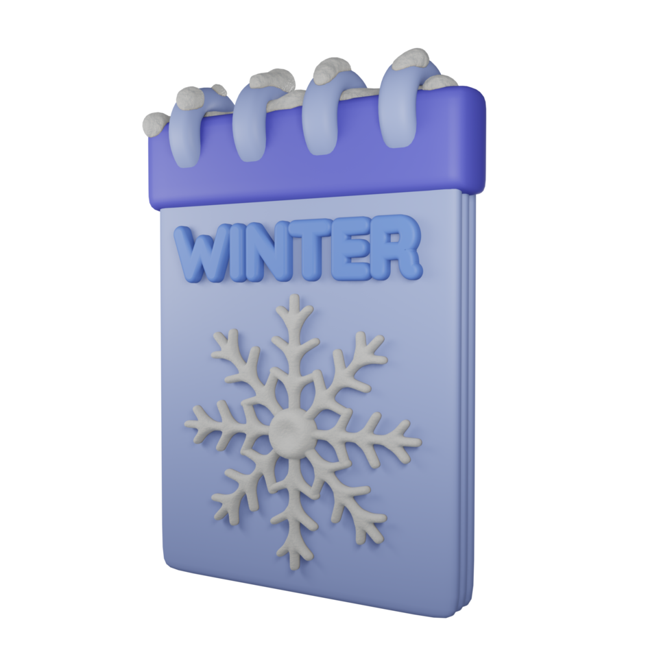 Winter 3d render illustration object png