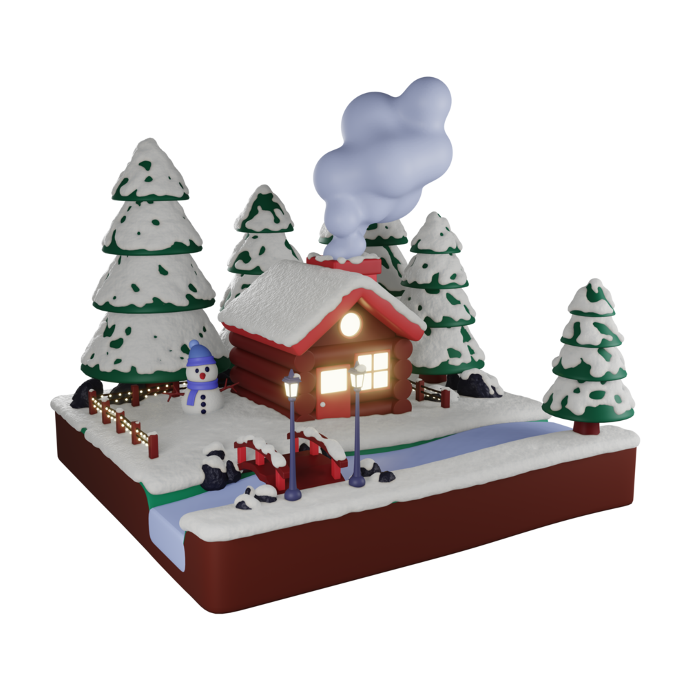 Winter 3d render illustration object png