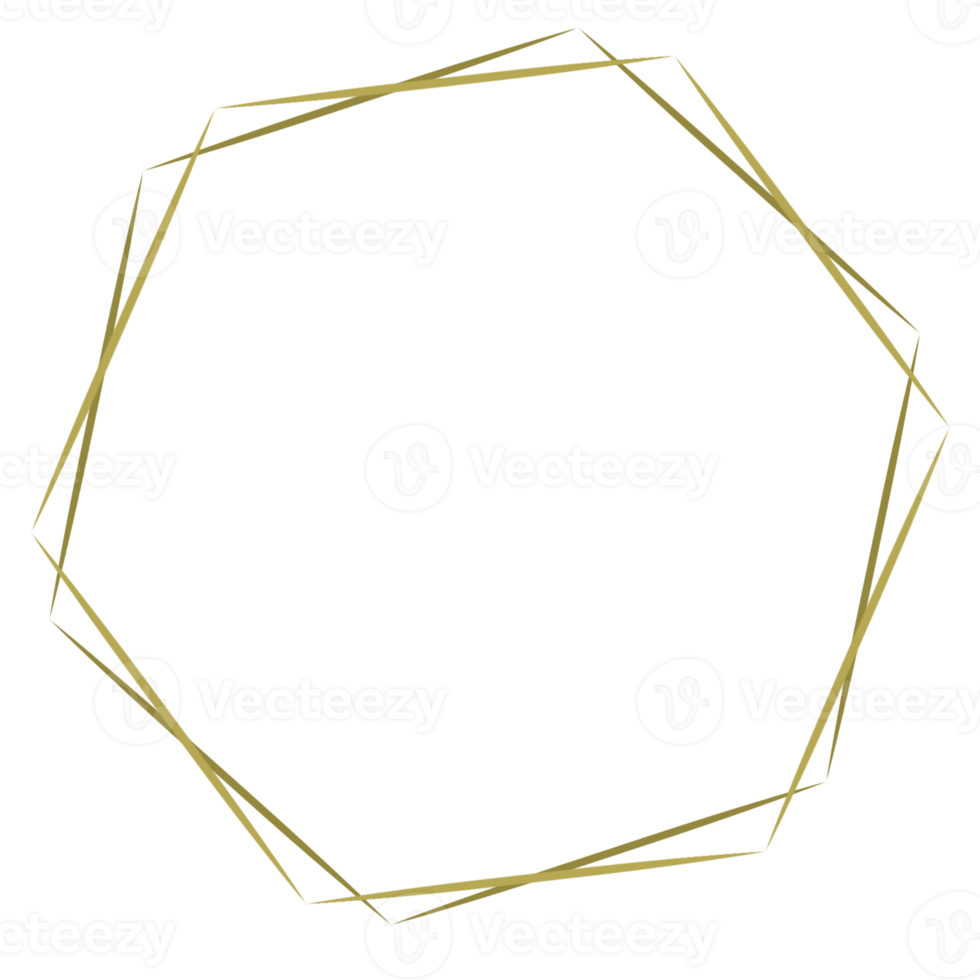 cadre doré hexagonal png