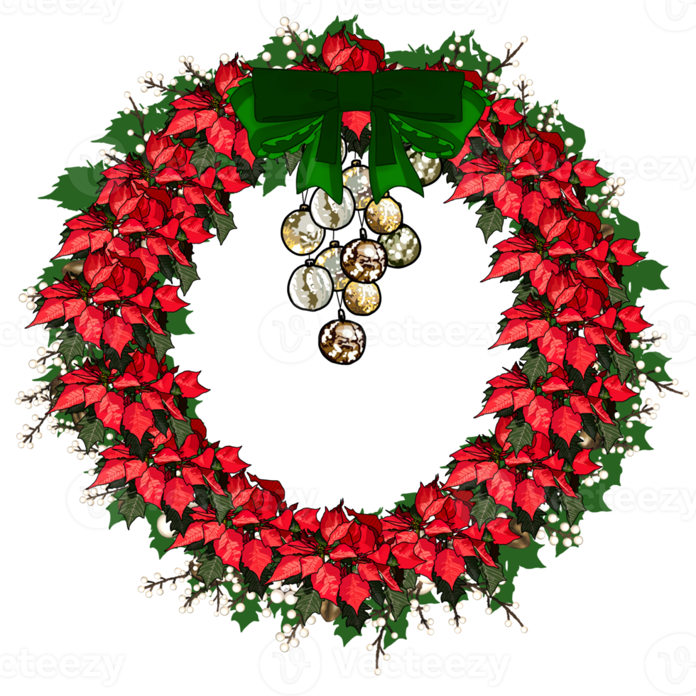 Red and Green Christmas Wreath png