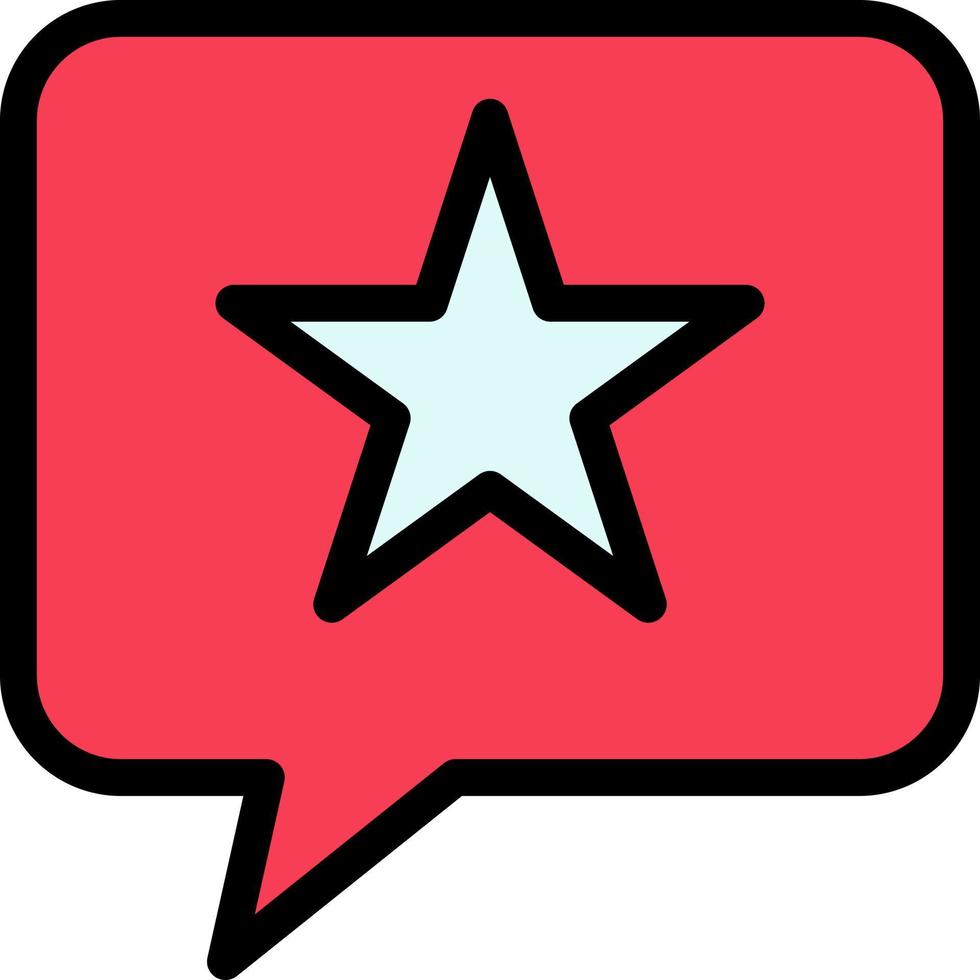 Chat Favorite Message Star Business Logo Template Flat Color vector
