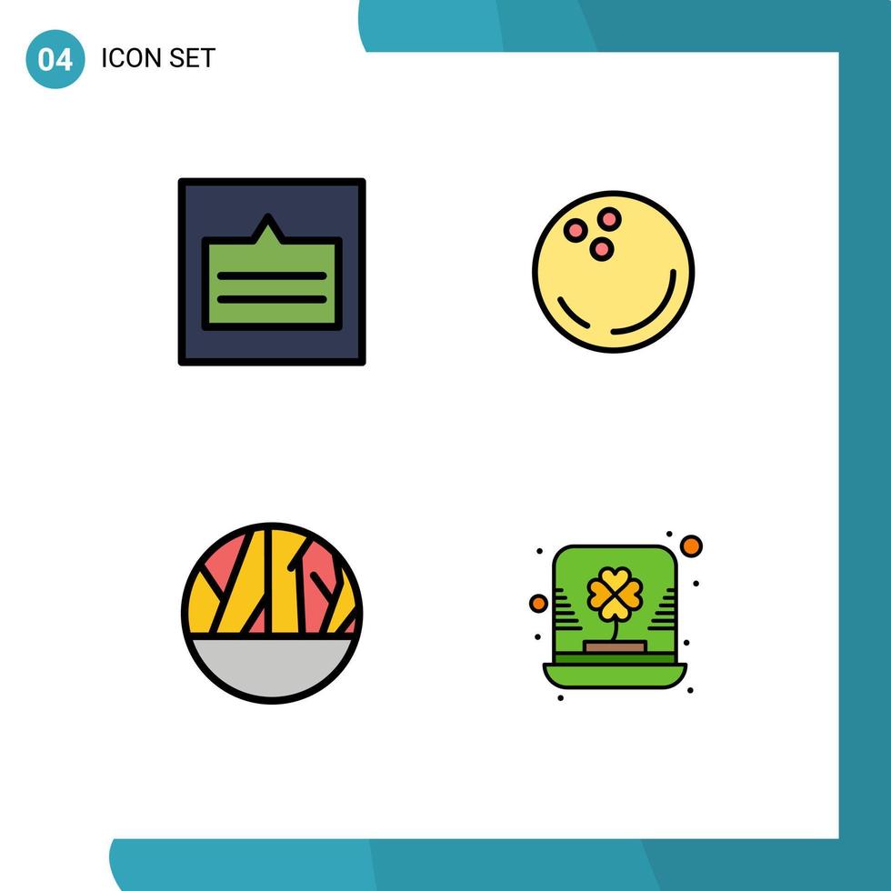 4 Universal Filledline Flat Color Signs Symbols of grid infected wound popup bowling skin infection Editable Vector Design Elements