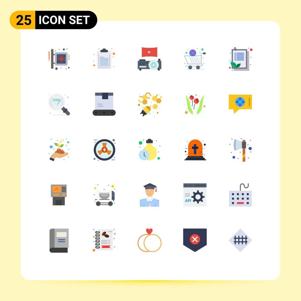 25 Creative Icons Modern Signs and Symbols of list check list cinema cross cancel global logistic Editable Vector Design Elements