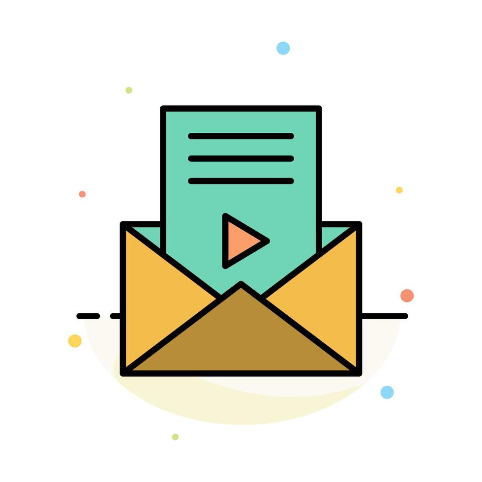 Mail Message Sms Video Player Abstract Flat Color Icon Template vector