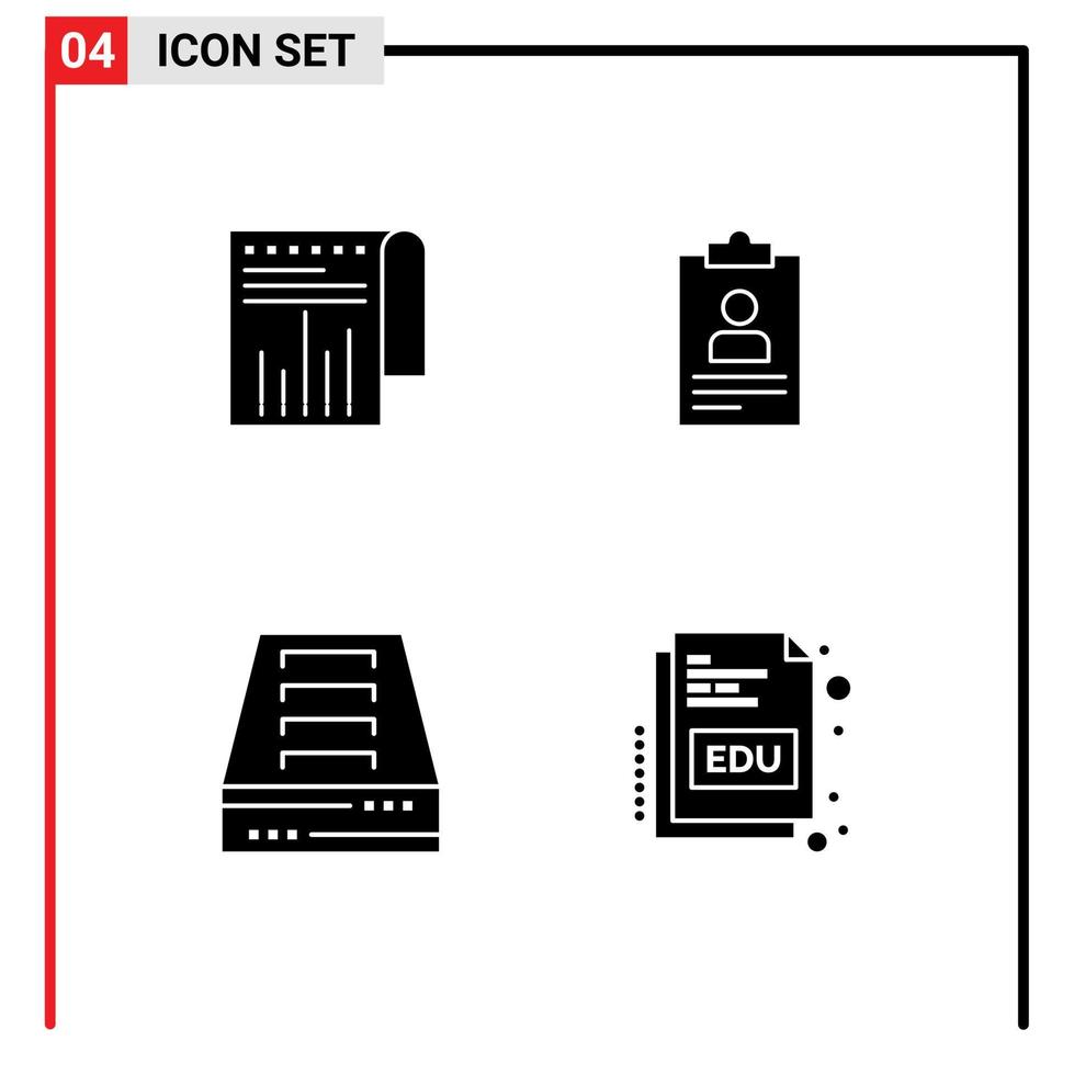 Set of Modern UI Icons Symbols Signs for business archive report clipboard drawer Editable Vector Design Elements