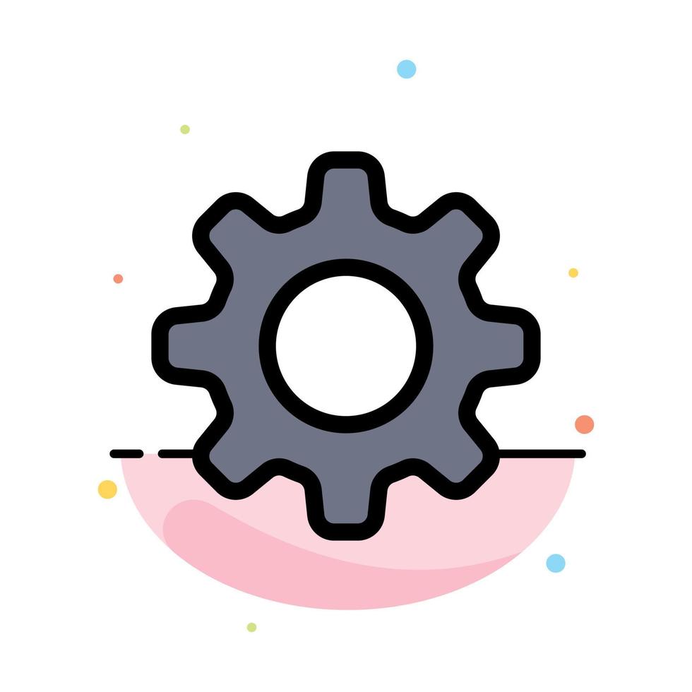 Cog Setting Gear Abstract Flat Color Icon Template vector