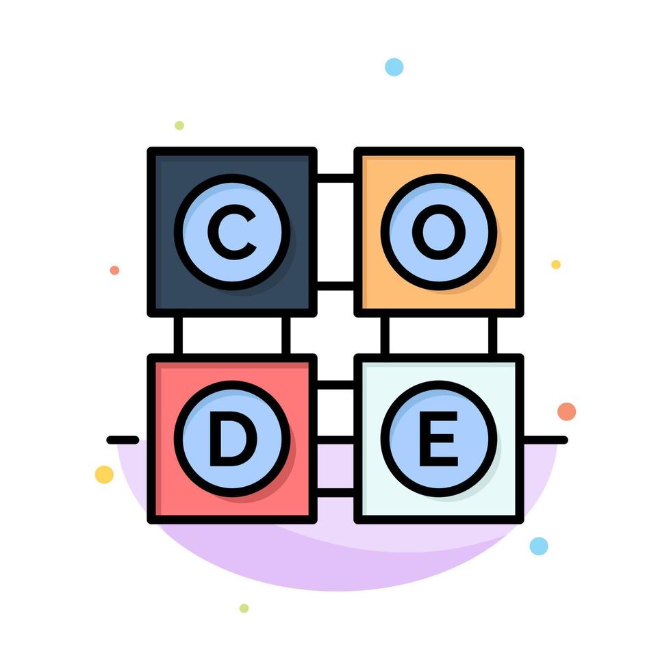 código aprendizaje código aprendizaje educación abstracto color plano icono plantilla vector
