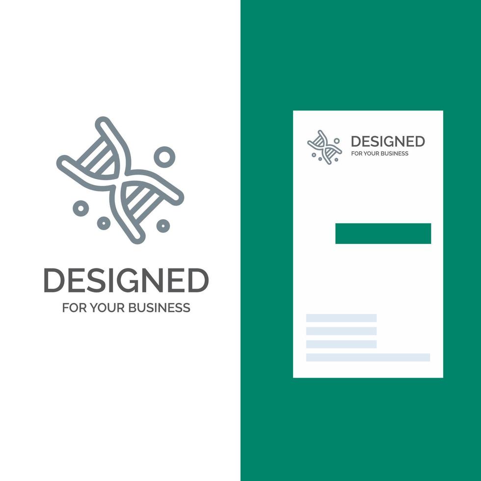 Bio Dna Genetics Technology Grey Logo Design and Business Card Template vector