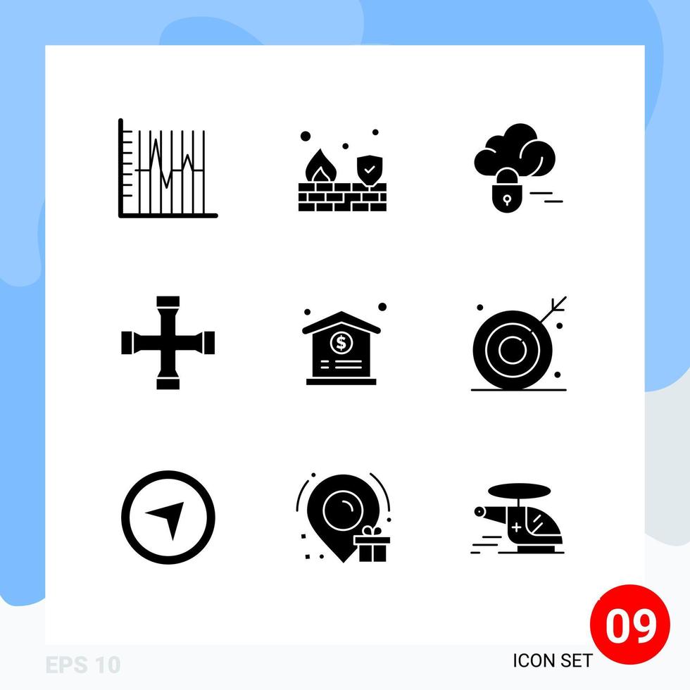 Set of 9 Modern UI Icons Symbols Signs for dollar transportation wall garage construction and tools Editable Vector Design Elements