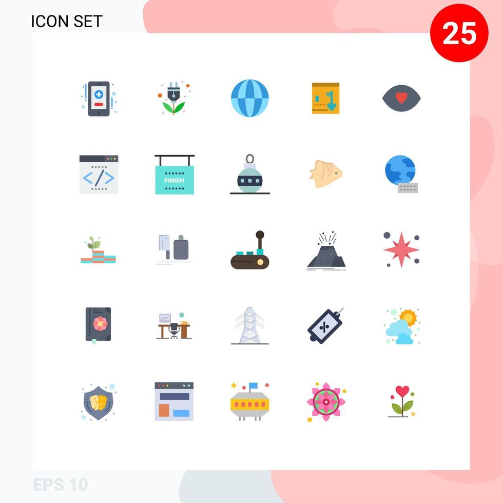 25 Creative Icons Modern Signs and Symbols of face key earth lock safe Editable Vector Design Elements