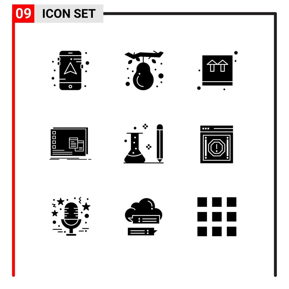 9 Solid Glyph concept for Websites Mobile and Apps information program ecommerce os mac Editable Vector Design Elements
