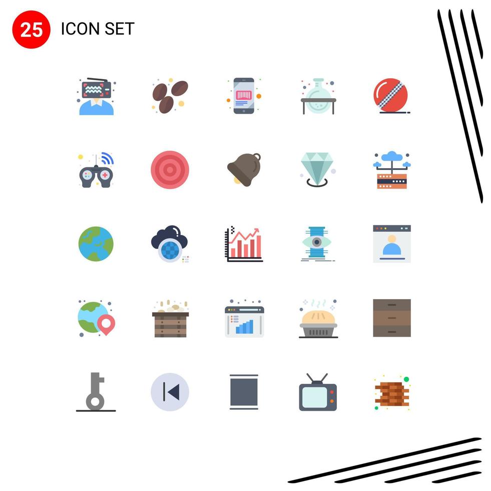 paquete de iconos de vector de stock de 25 signos y símbolos de línea para el estudio de cricket elementos de diseño de vector editables químicos de ciencia móvil