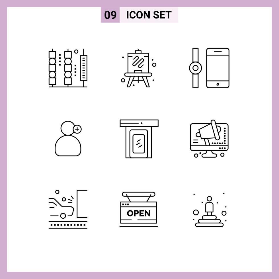 9 Creative Icons Modern Signs and Symbols of door rainy connect medical work Editable Vector Design Elements