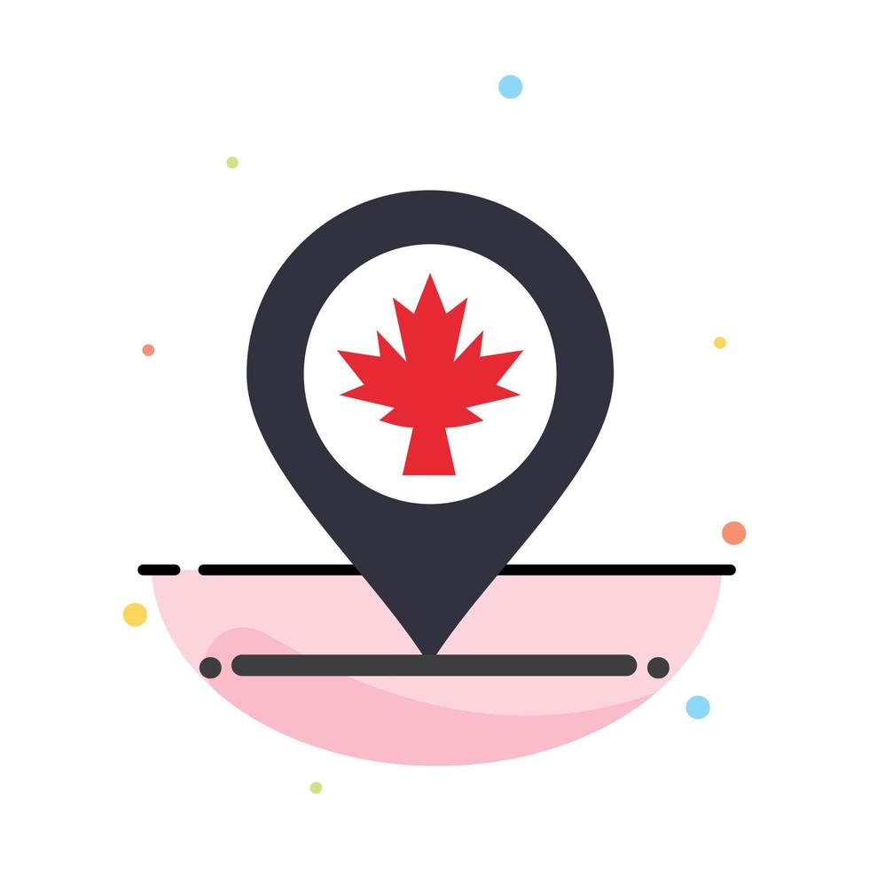 ubicación del mapa plantilla de icono de color plano abstracto de hoja de canadá vector