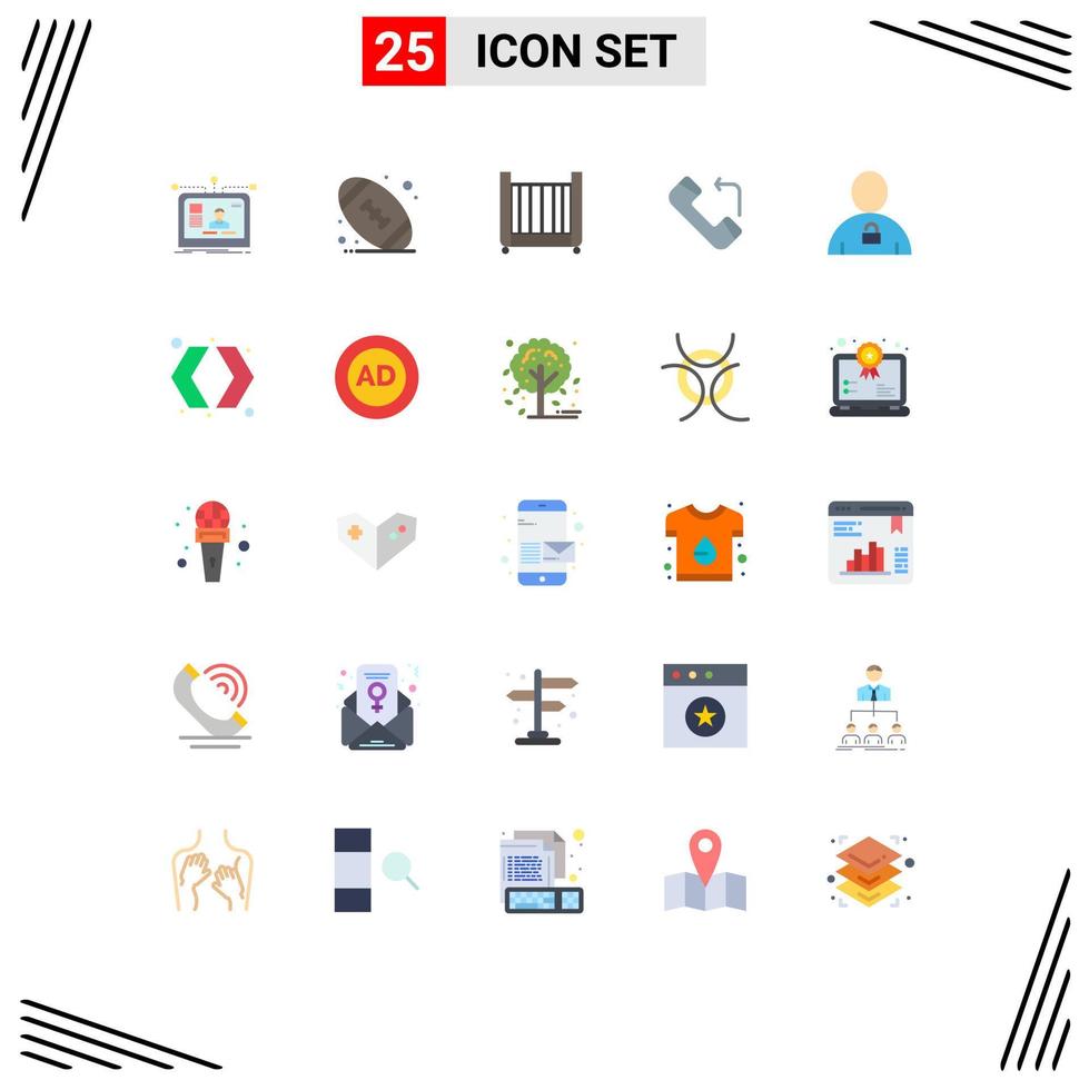 Modern Set of 25 Flat Colors and symbols such as human avatar baby ...