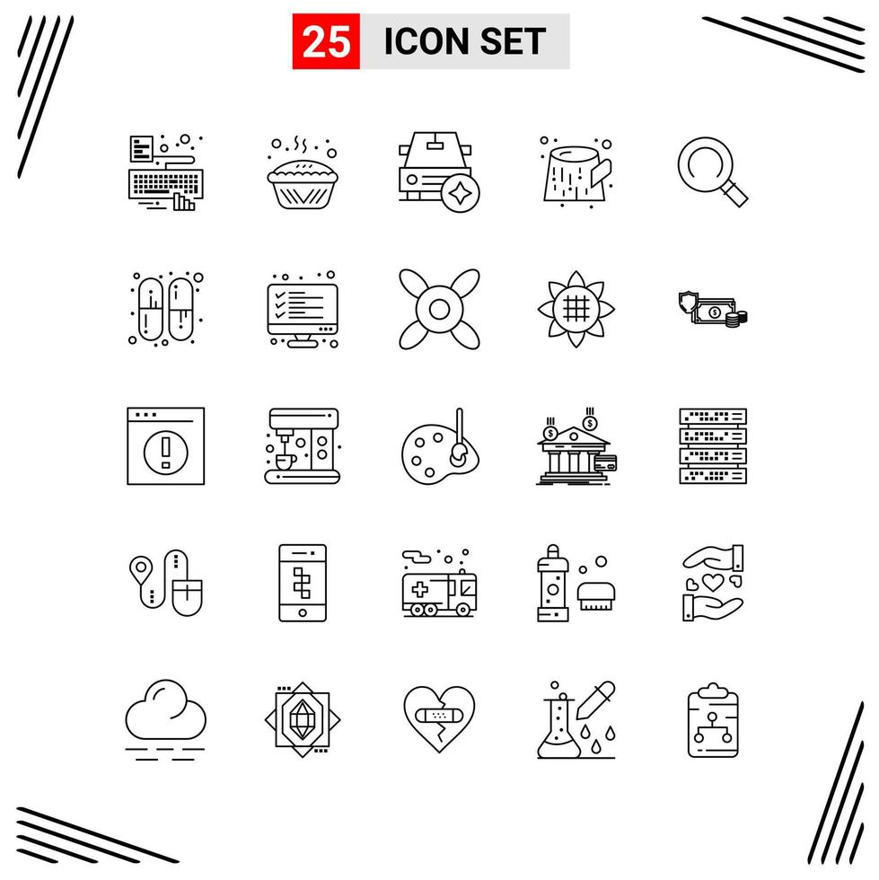 25 Icons Line Style Grid Based Creative Outline Symbols for Website Design Simple Line Icon Signs Isolated on White Background 25 Icon Set Creative Black Icon vector background
