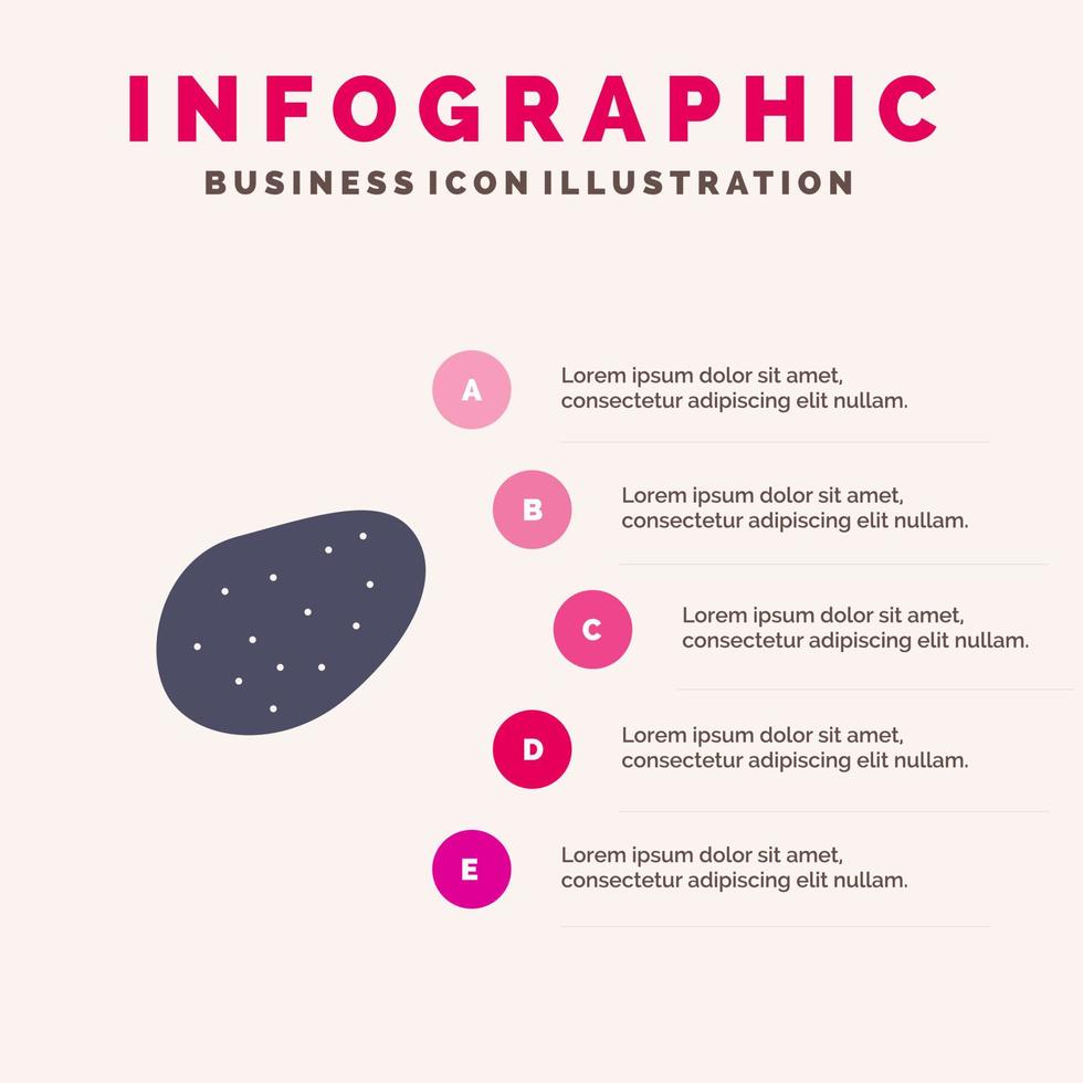 Potato Food  Solid Icon Infographics 5 Steps Presentation Background vector