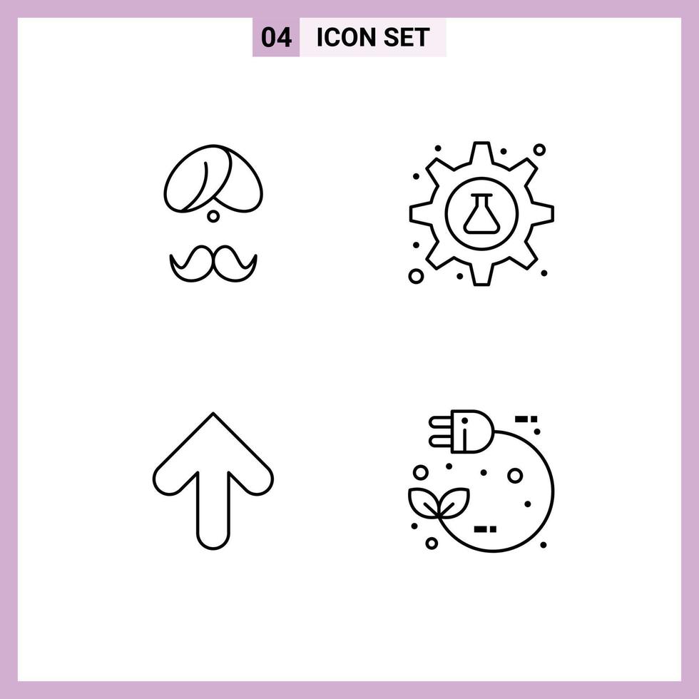 Line Pack of 4 Universal Symbols of hindu lab man turba tube Editable Vector Design Elements