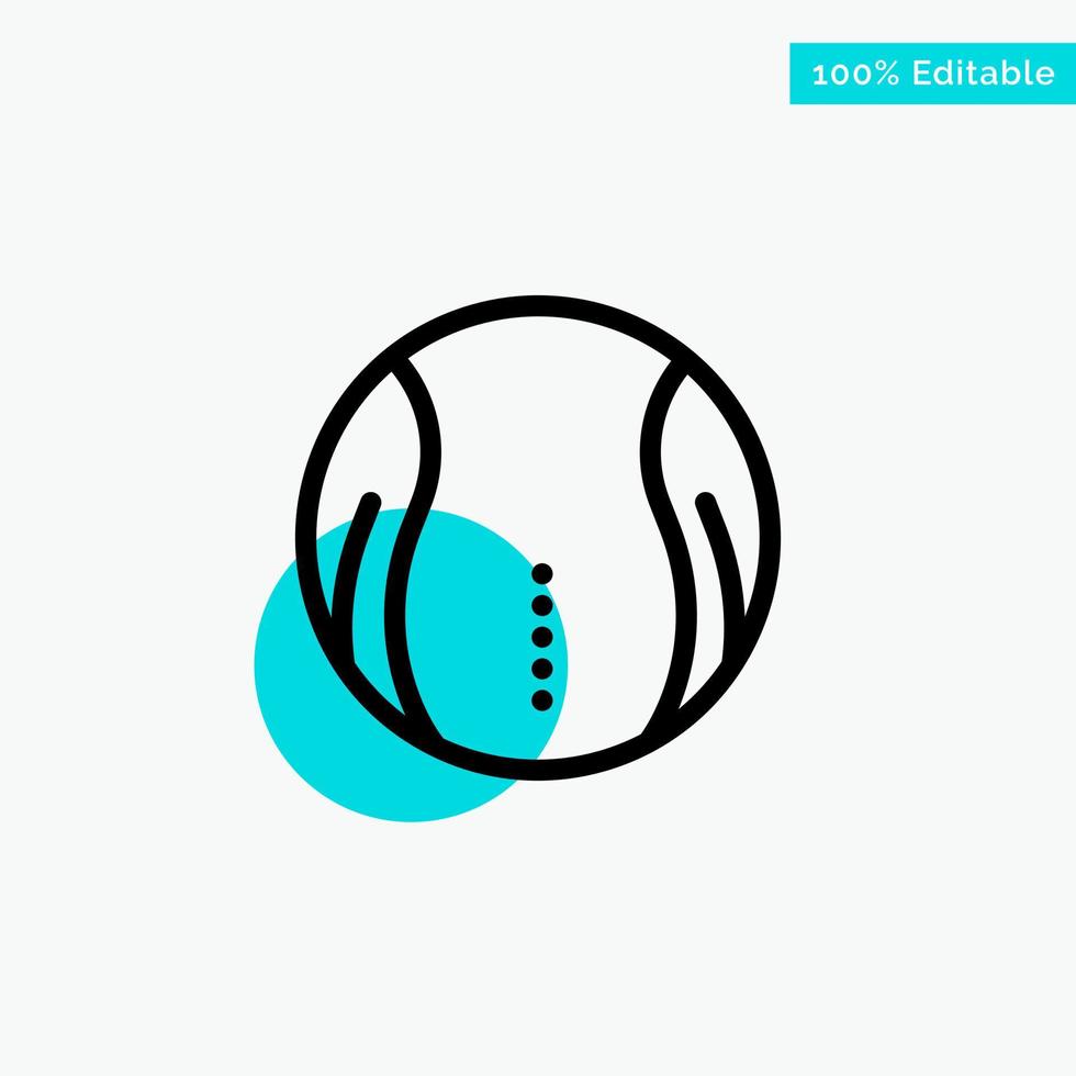 Ball Tennis Sport Game turquoise highlight circle point Vector icon