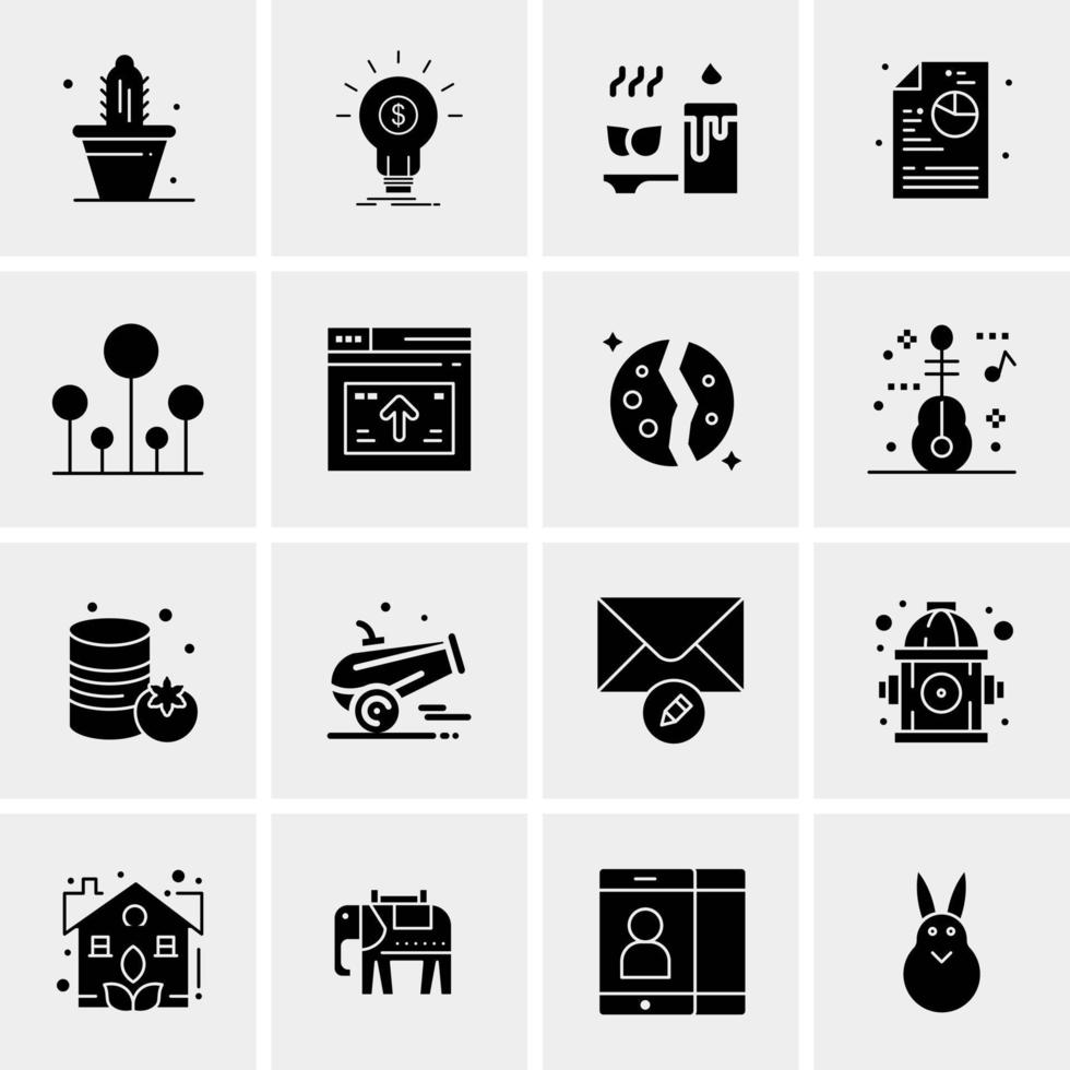 16 iconos de negocios universales vector ilustración de icono creativo para usar en proyectos relacionados con la web y dispositivos móviles