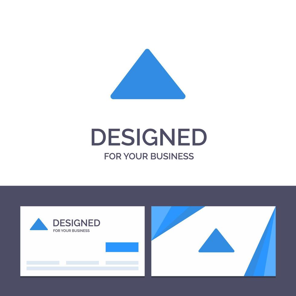 tarjeta de visita creativa y plantilla de logotipo flecha arriba reproducir video ilustración vectorial vector