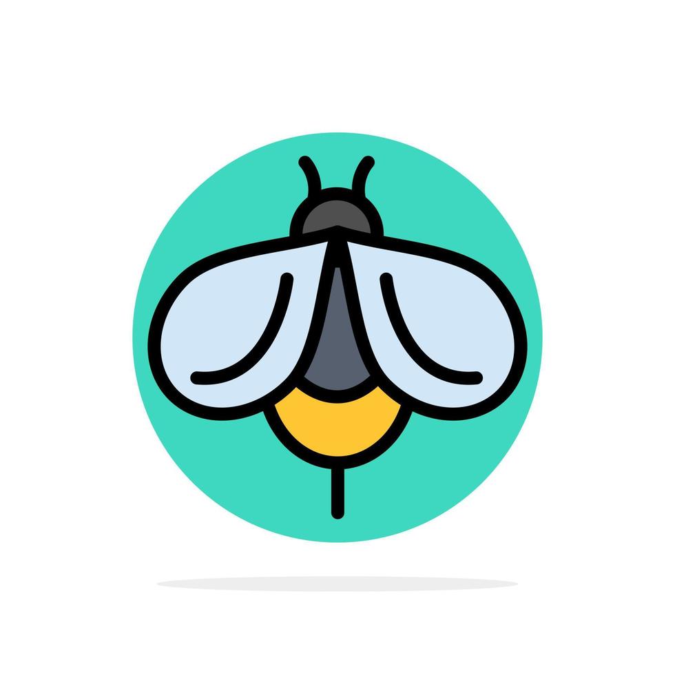 Bee Fly Honey Bug Abstract Circle Background Flat color Icon vector