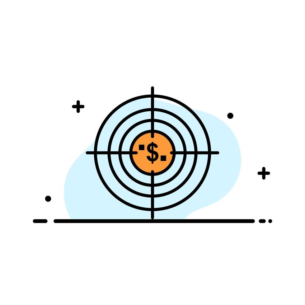 Target Aim Business Cash Financial Funds Hunting Money  Business Flat Line Filled Icon Vector Banner Template