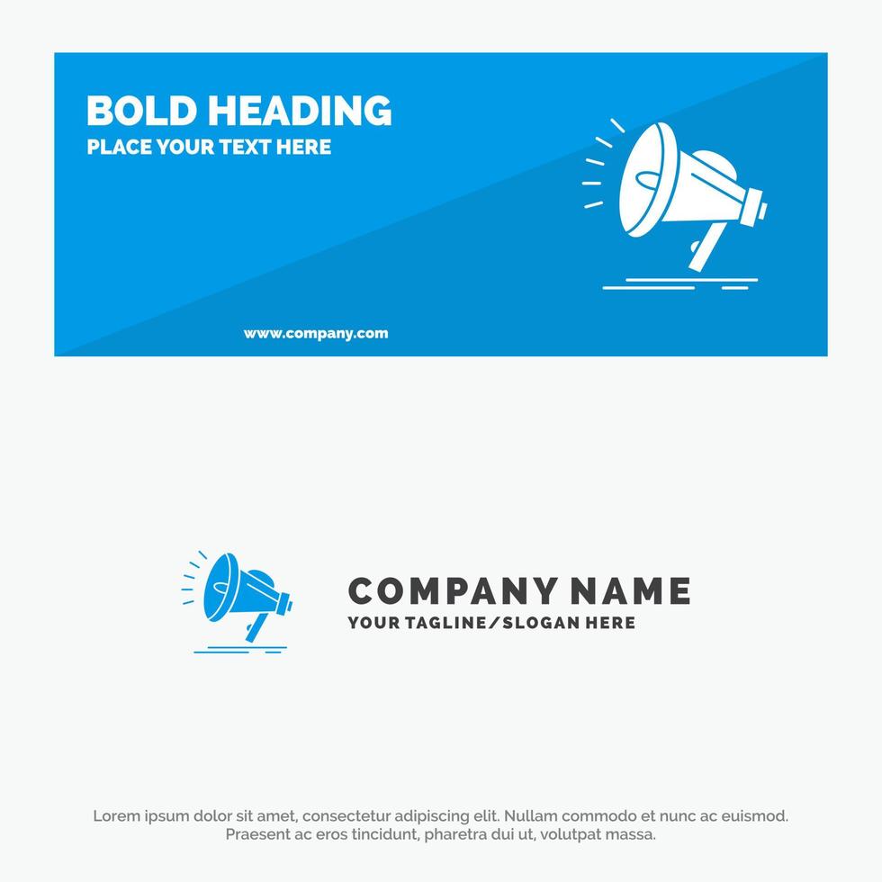 Speaker Loud Audio Voice SOlid Icon Website Banner and Business Logo Template vector