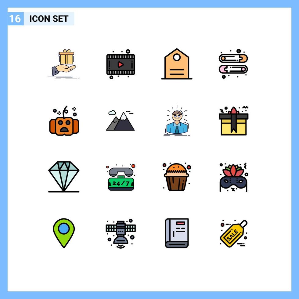 16 Creative Icons Modern Signs and Symbols of hallows eve basic all kids Editable Creative Vector Design Elements