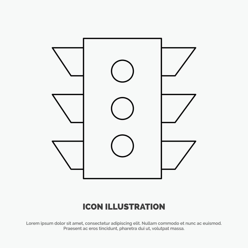 Light Traffic signal Navigation rule Line Icon Vector
