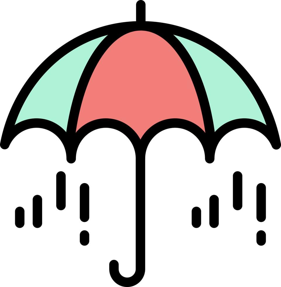 Umbrella Rain Weather Spring  Flat Color Icon Vector icon banner Template