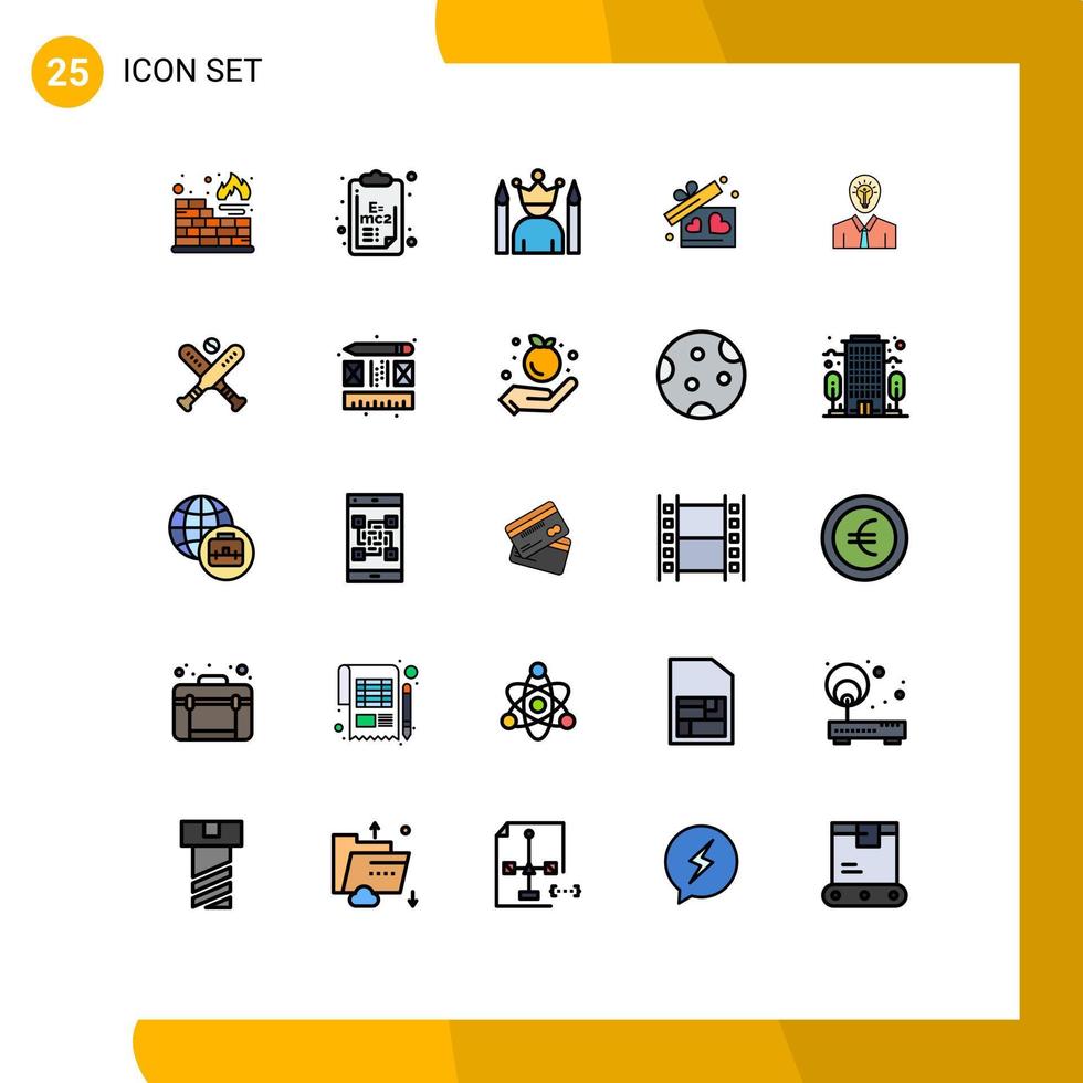 25 iconos creativos signos y símbolos modernos de idea boda ídolo corazón regalo elementos de diseño vectorial editables vector