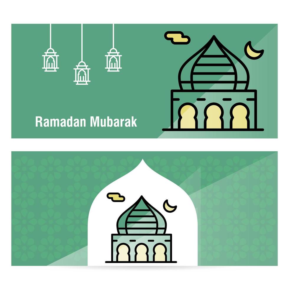 banner de concepto de ramadán kareem con patrones islámicos vector
