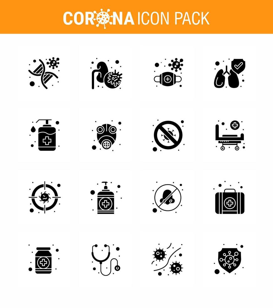 covid19 corona virus prevención de la contaminación azul icono 25 paquete como el virus de los pulmones de la botella proteger la seguridad coronavirus viral 2019nov enfermedad vector elementos de diseño