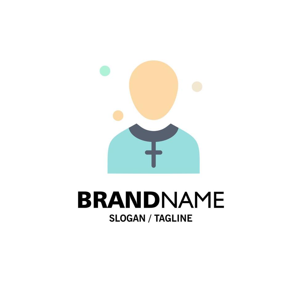iglesia cristiana hombre hombre predicador empresa logotipo plantilla color plano vector