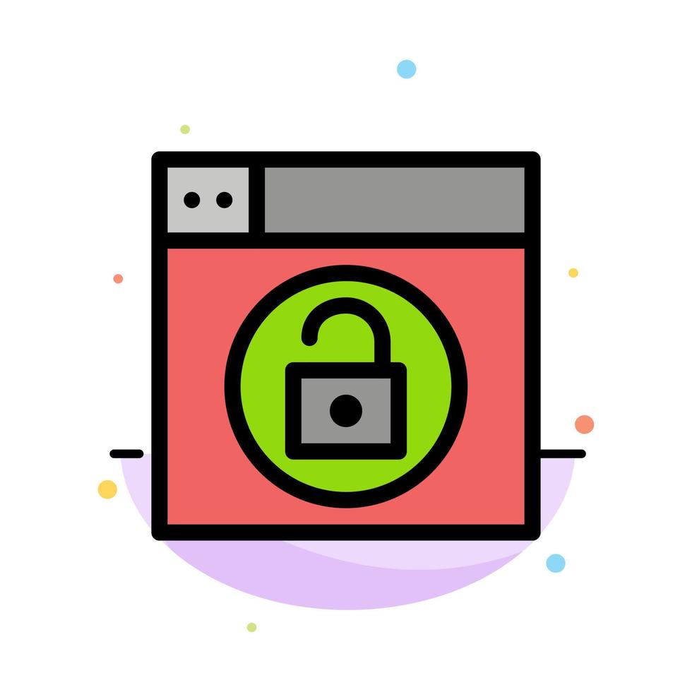 Web Design Lock Unlock Abstract Flat Color Icon Template vector