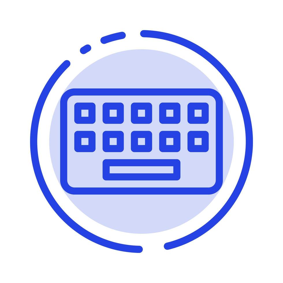 KeyBoard Typing Board Key Blue Dotted Line Line Icon vector