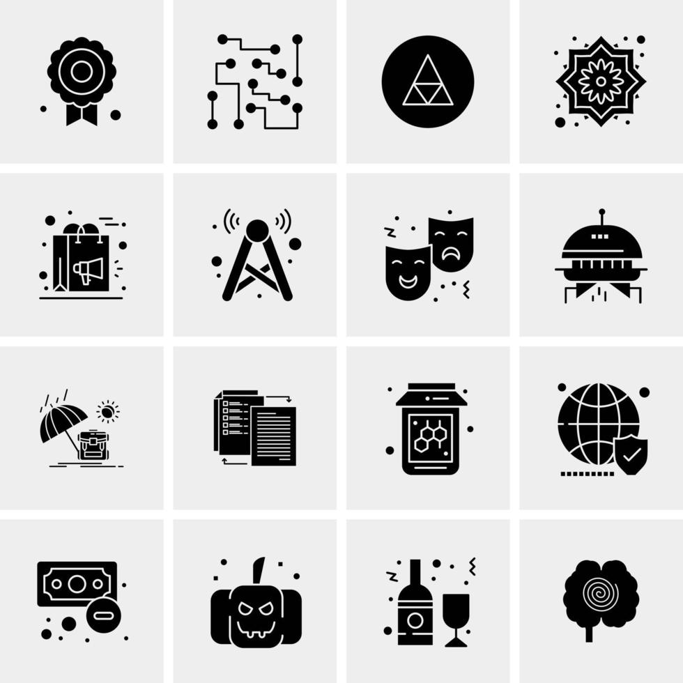 16 iconos de negocios universales vector ilustración de icono creativo para usar en proyectos relacionados con la web y dispositivos móviles