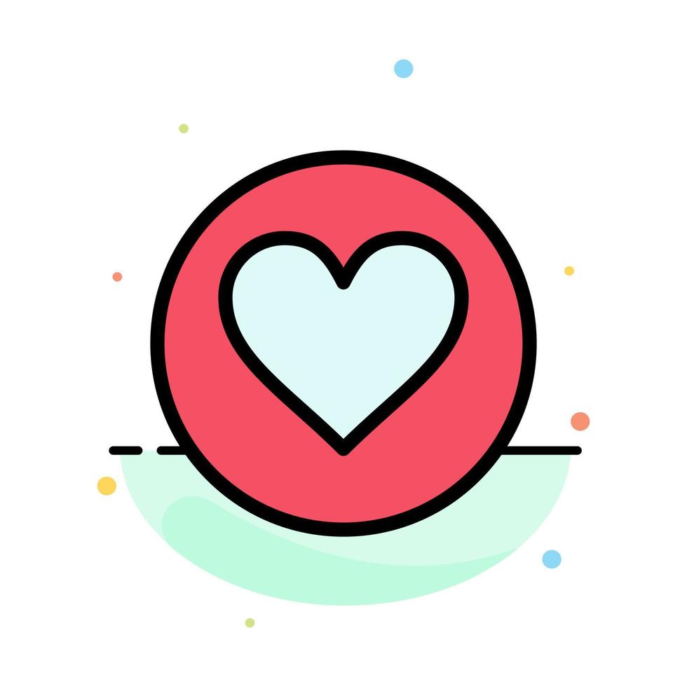 Love Heart Favorite Crack Abstract Flat Color Icon Template vector