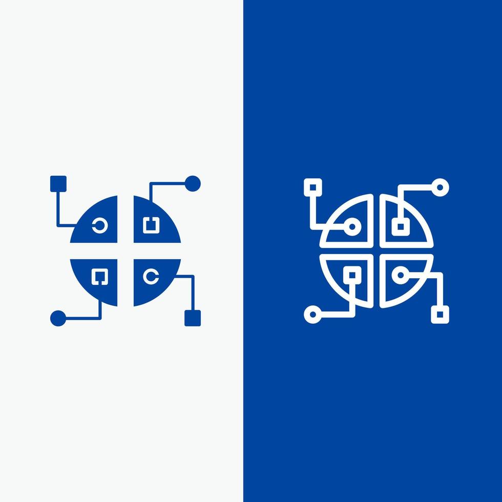 Construction Network Map Line and Glyph Solid icon Blue banner Line and Glyph Solid icon Blue banner vector