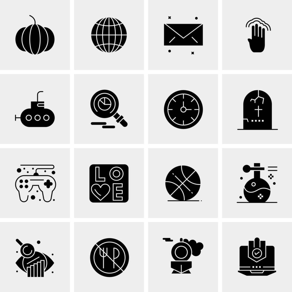 16 iconos de negocios universales vector ilustración de icono creativo para usar en proyectos relacionados con la web y dispositivos móviles