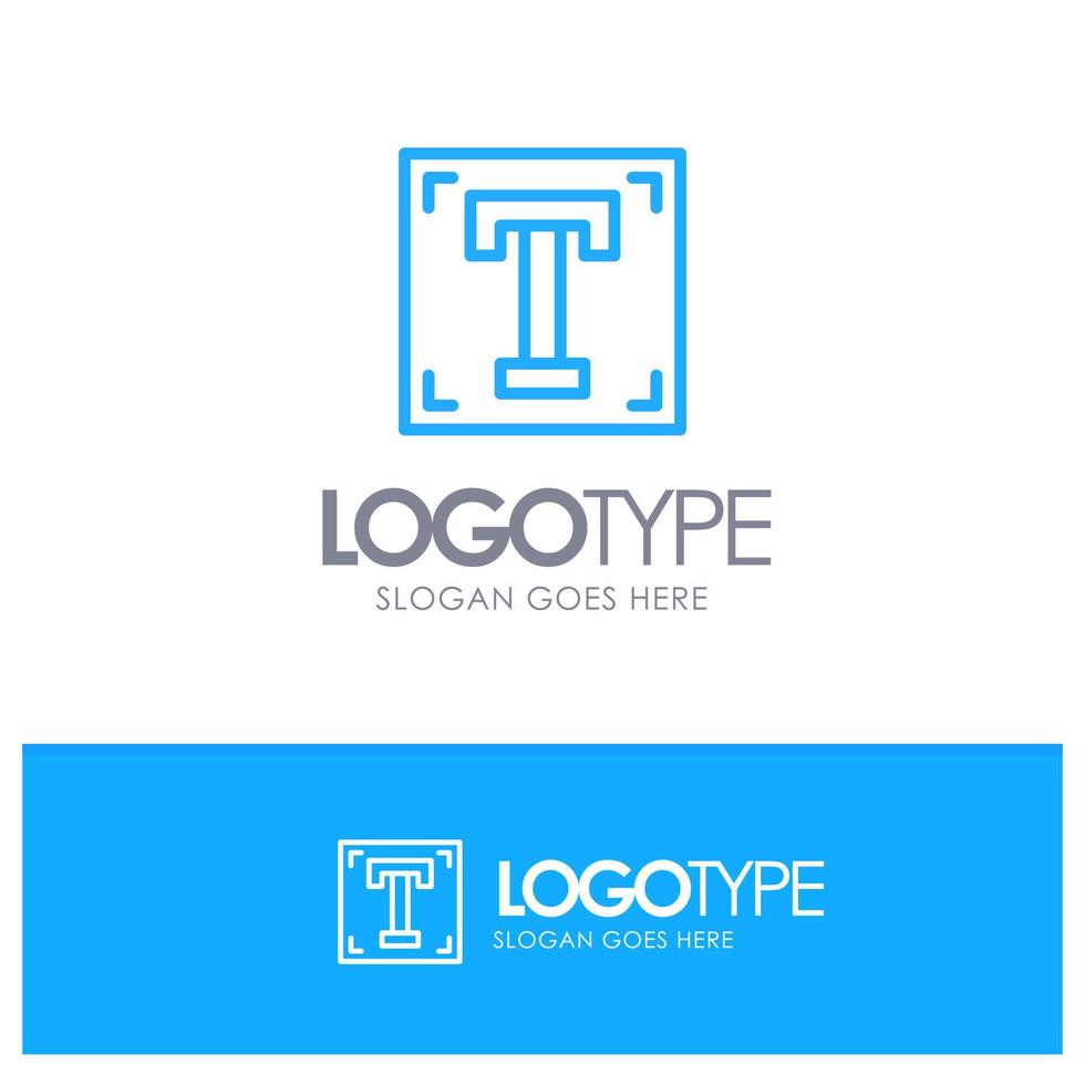 Designer Font Path Program Text Blue Outline Logo Place for Tagline vector