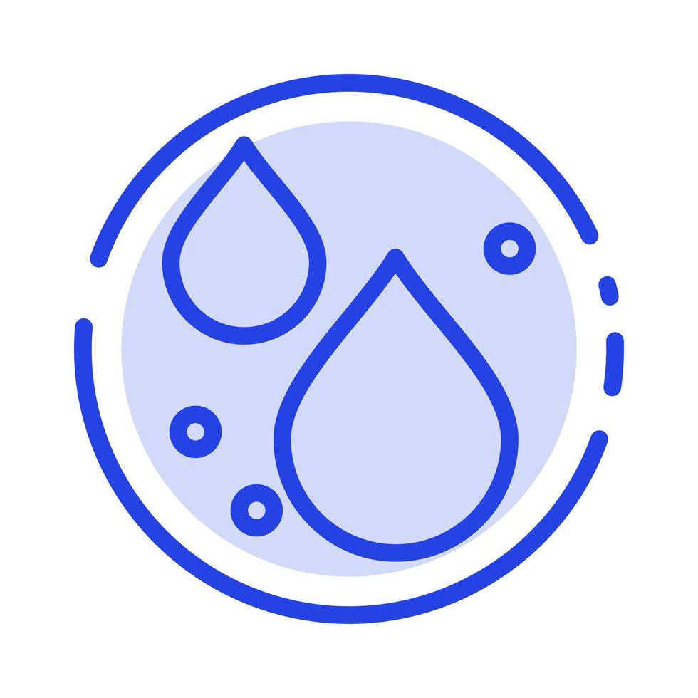 Water Drop Spring Blue Dotted Line Line Icon vector